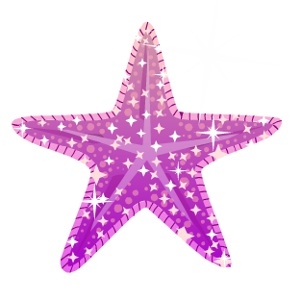 Purple Glitter Starfish